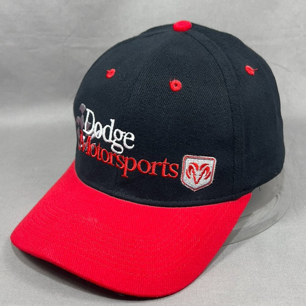 Dodge Motorsports Strapback Hat Black Drew Pearson Ram DP Racing Chrysler Mens